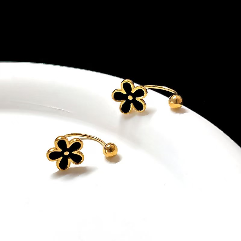 Midnight Bloom Cuff Earrings